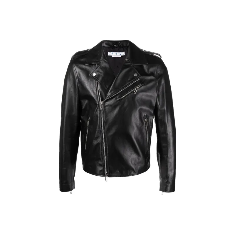 OFF WHITE Diag Tab Biker Jacket-0