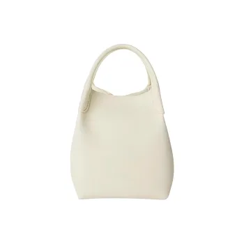 Loro Piana Cow Leather Handbag, Shoulder Bag, Crossbody Bag Trumpets Women's Whisper White