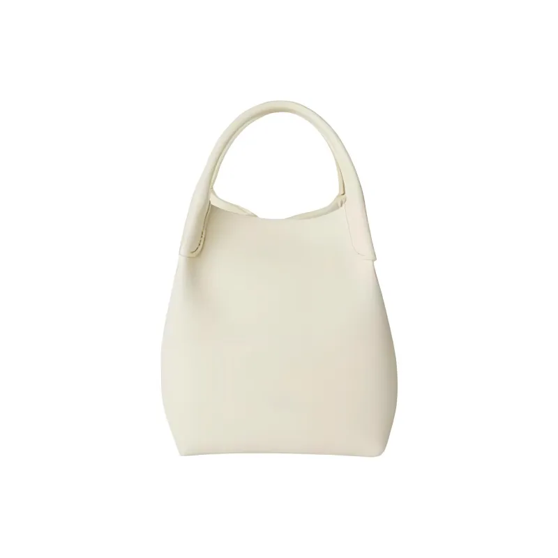 Loro Piana Cow Leather Handbag, Shoulder Bag, Crossbody Bag Trumpets Women's Whisper White-0