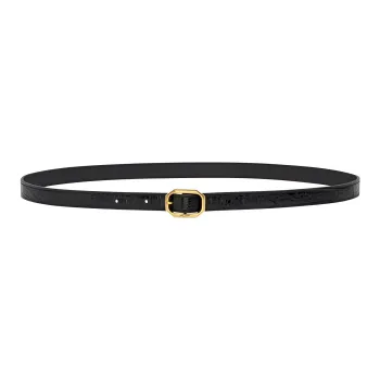 SAINT LAURENT Cow Leather Leather Belts Women's Black Width  1.5cm