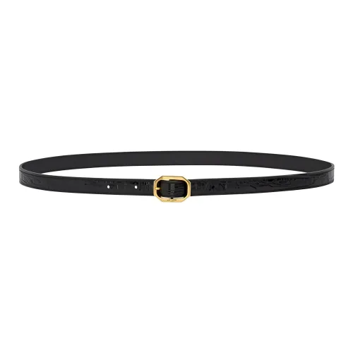 SAINT LAURENT Cow Leather Leather Belts Women's Black Width  1.5cm