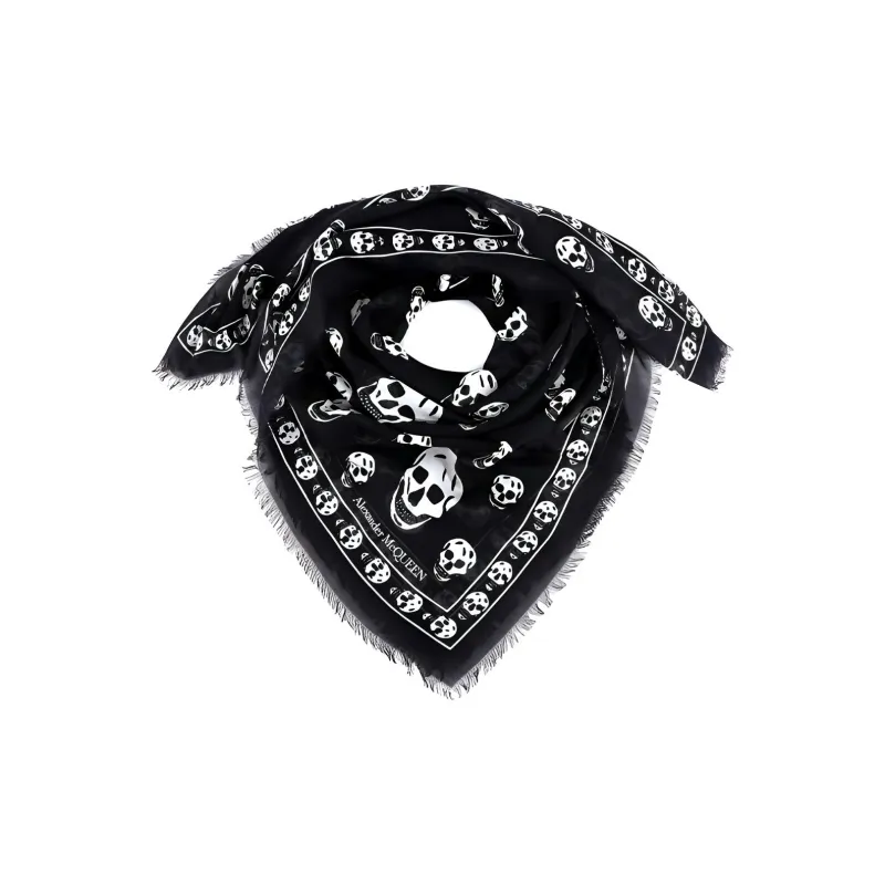 Alexander McQueen All Over Skull Logo Scarf-1