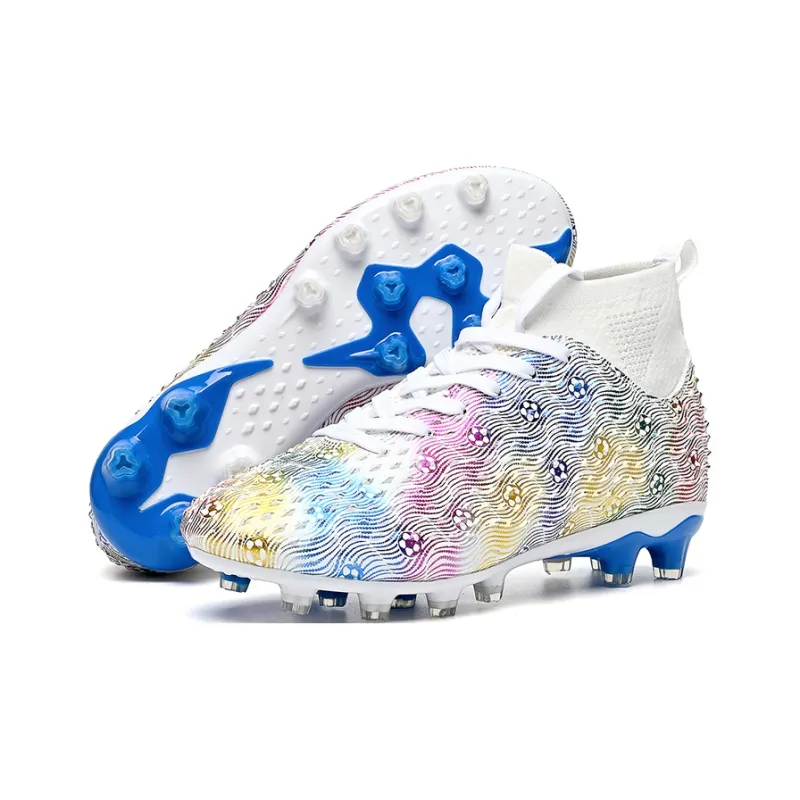 QIUTEXIONG Soft Ground, Natural Ground Cushioning Slip Resistant Waterproof Soccer Shoes Unisex-26