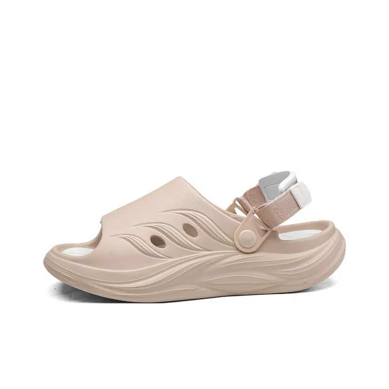 YUZHAOLIN Beach Sandals Unisex Black/Khaki/Neon Green-5