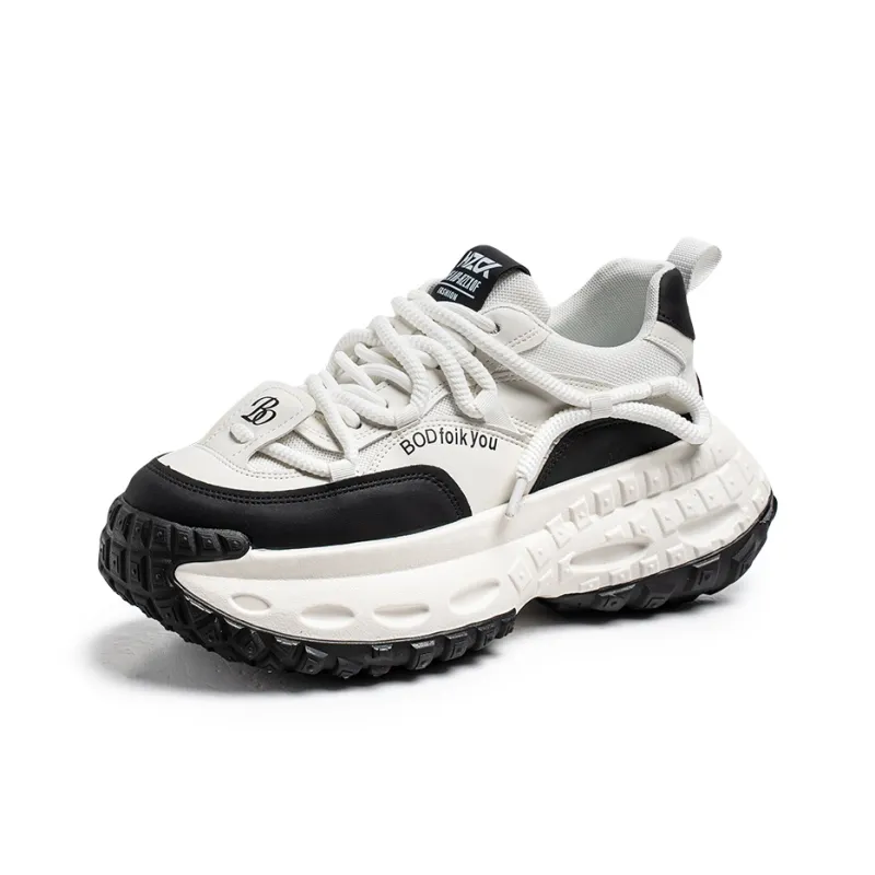 JANECO Slip Resistant, Abrasion Resistant, Breathable Low Top Chunky Sneakers Men's-1