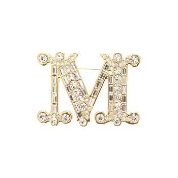 MaxMara Embellished Logo Engraved Brooch