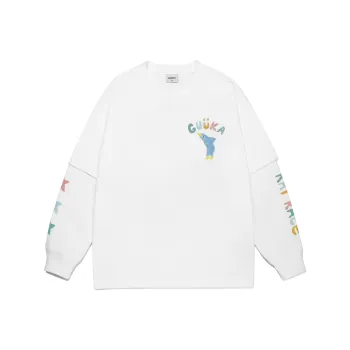 Guuka Rejecting The 'Intra Competition' Funny Chinese Fashion Trend Graffiti Long Sleeved T Shirt Unisex