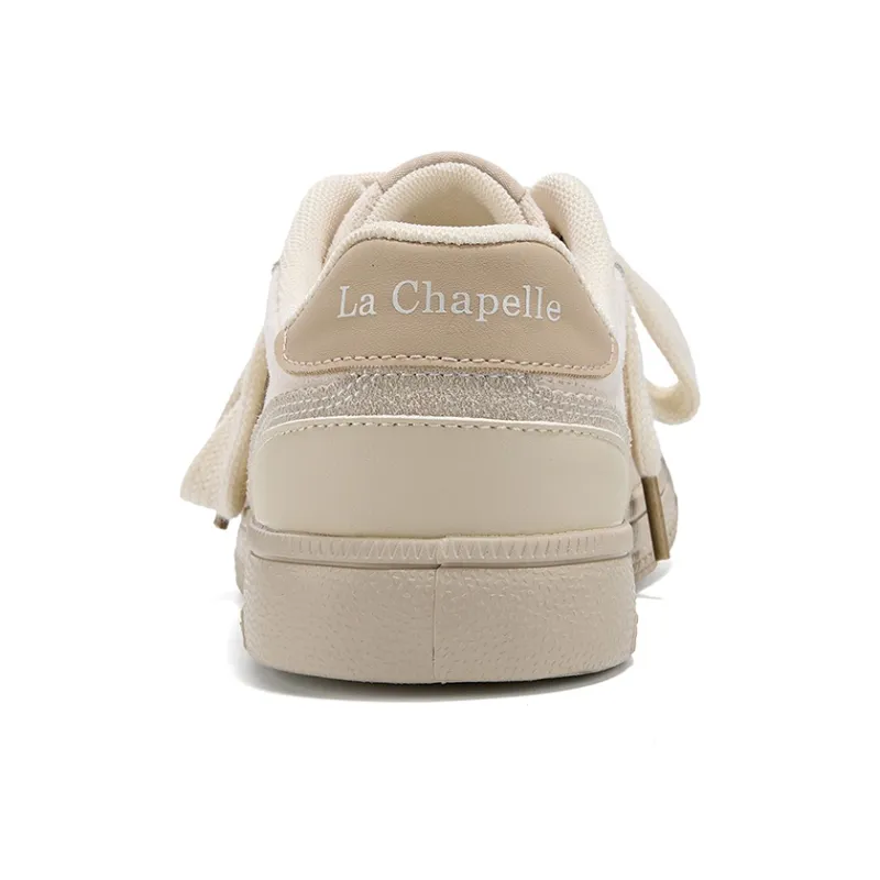 La Chapelle Trendy White Sneakers Slip Resistant Cushioning Abrasion Resistant Low Top Skateboard Shoes Women's-18