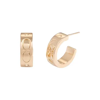 COACH Brass Earrings Women's Gold