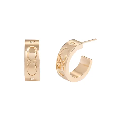 COACH Brass Earrings Women's Gold