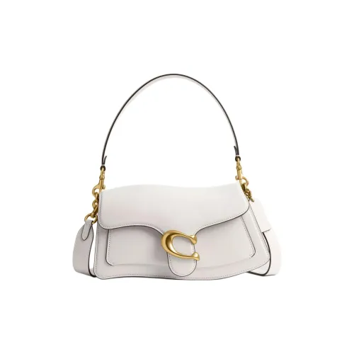 COACH Tabby Glove Tanned Leather One Shoulder Handbag Large Size Women's Chalk White
