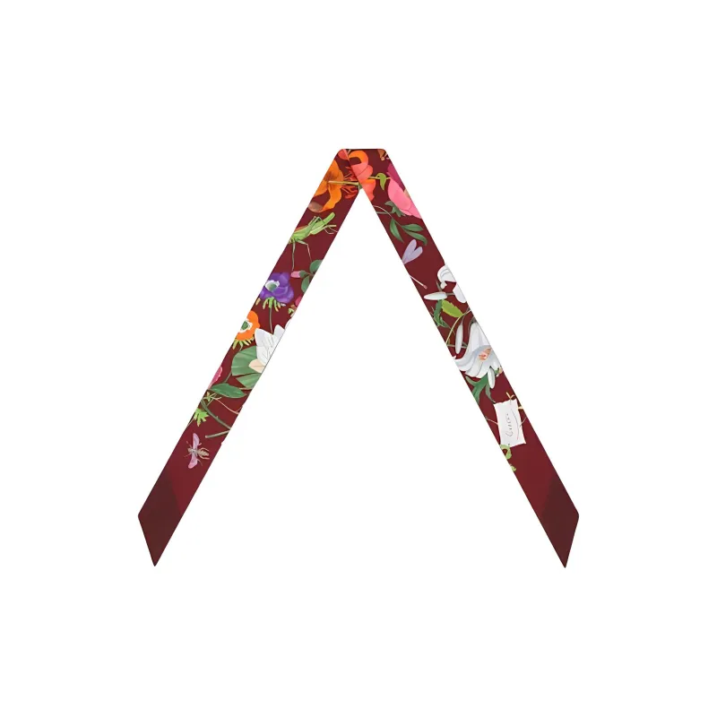 GUCCI Silk Silk Scarves Women's Red-1