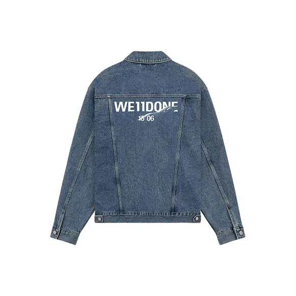 WE11DONE Logo-print Denim Jacket-0