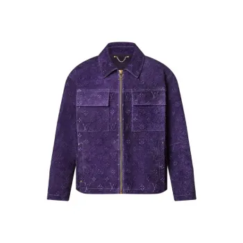 LOUIS VUITTON Workwear Monogram Embossed Suede Jacket