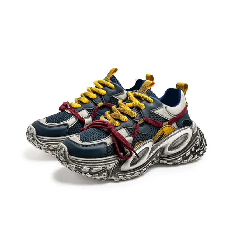 JANECO Slip Resistant, Abrasion Resistant, Breathable Low Top Chunky Sneakers Men's-16
