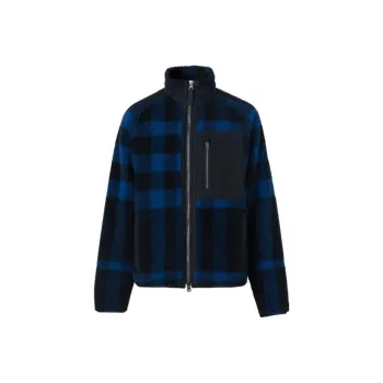 Burberry Exploded Check Fleece Funnel Neck Jacket