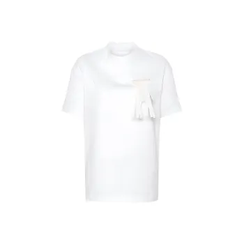 JIL SANDER Fringed-Brooch Drop Shoulder T-Shirt