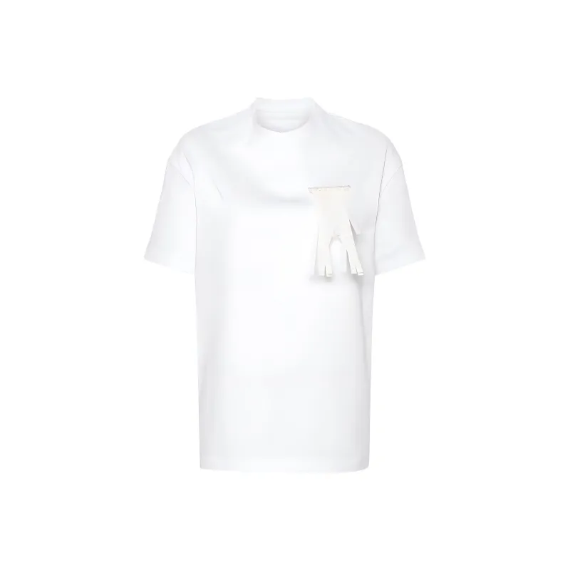 JIL SANDER Fringed-Brooch Drop Shoulder T-Shirt-0