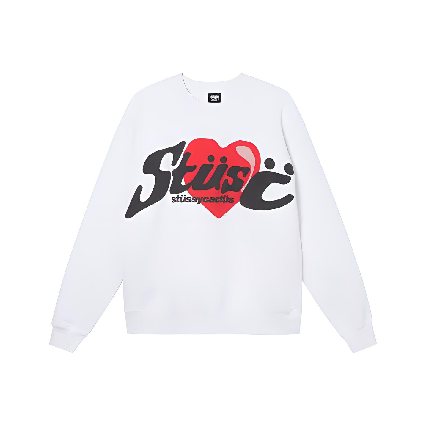 Stussy X Cactus Plant Flea Market Heart Crewneck Sweatshirt
