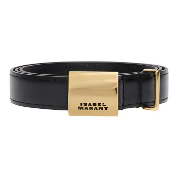 ISABEL MARANT Lowell Engraved buckle Leather Belt