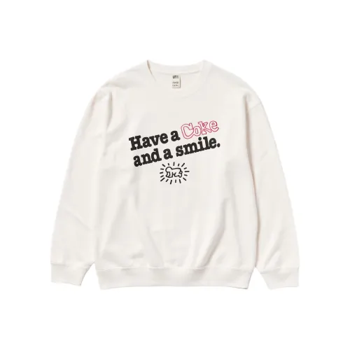 Keith Haring X Coca cola X UNIQLO Keith Haring X Coca Cola Collaboration Sweatshirts Unisex White
