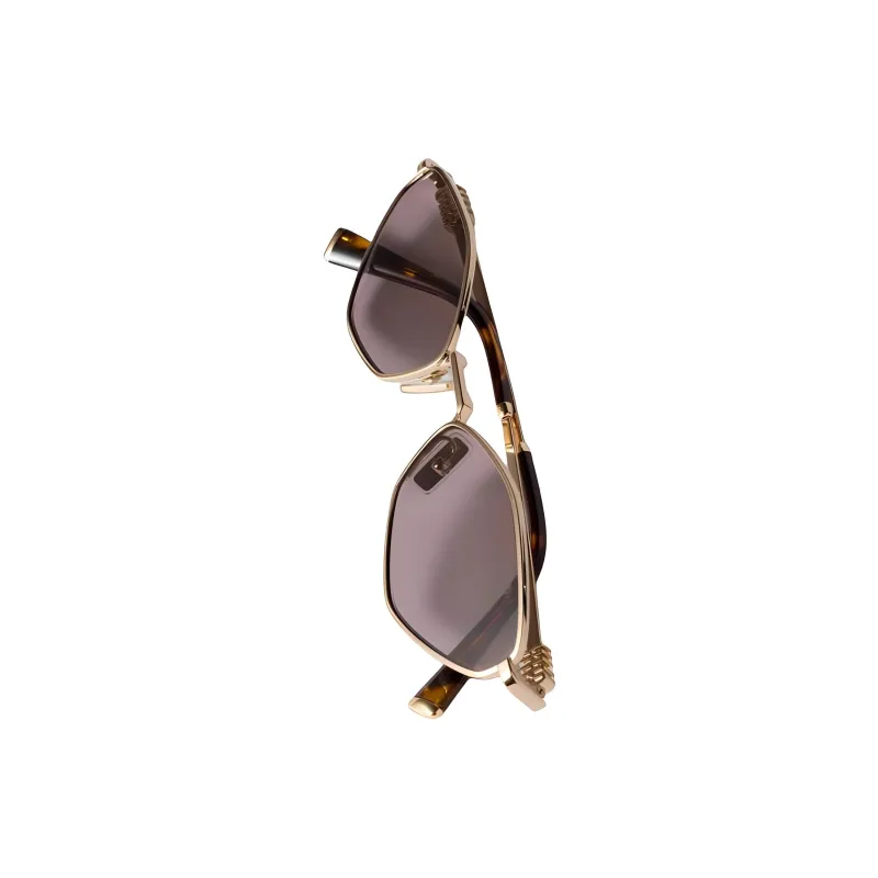 MIU MIU Metal Irregular Shape Sunglasses Unisex Gold-2