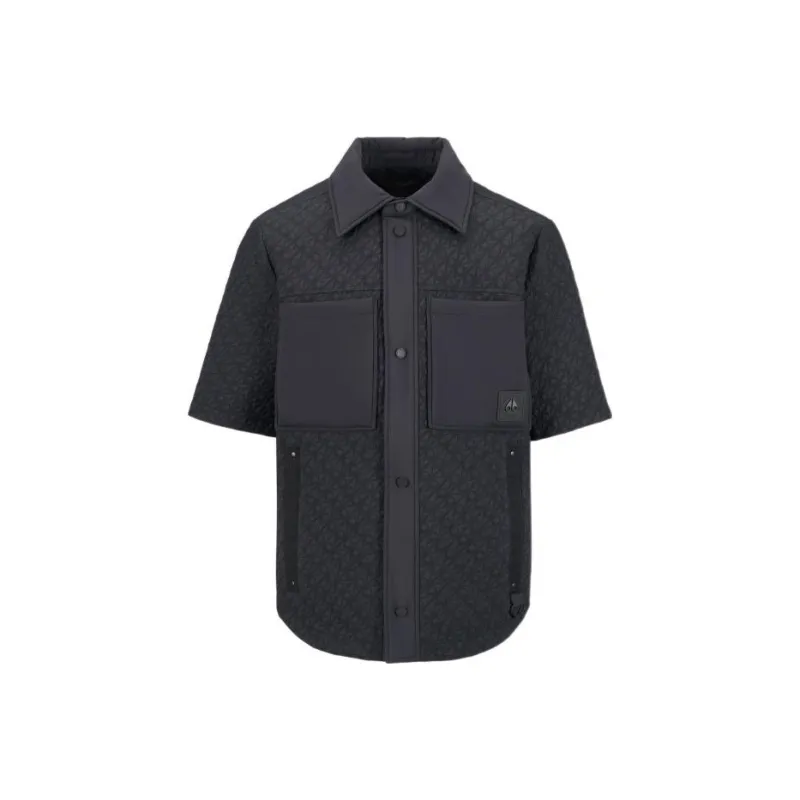 Moose Knuckles No Guilt Quilt Jackets Men Black All Over Print Pattern-0