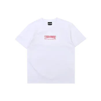 Thrasher Crew Neck Loose Fit Straight Short Sleeved T Shirt Japan Version Unisex White