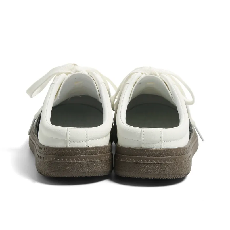 HUANQIU Slip Resistant Odor Resistant Abrasion Resistant Closed Toe Slippers Women's White Black-5