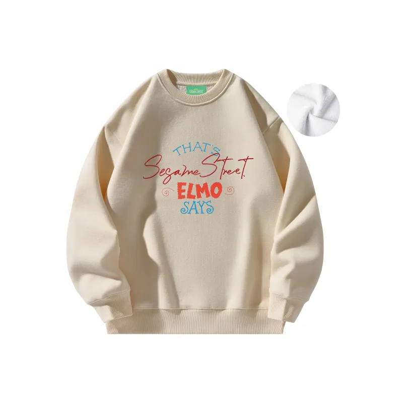 SESAME STREET Sweatshirt Thickened And Fleece Lined Optional Unisex-33