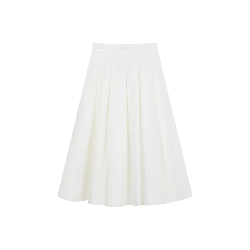 Teenie Weenie Casual Long Skirts Women's Ivory White-1