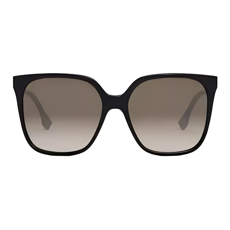 FENDI Plastic Metal Irregular Shape Sunglasses Men's Brown-1