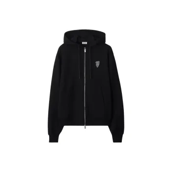 Burberry Ekd Motif Zip Up Drawstring Hoodie
