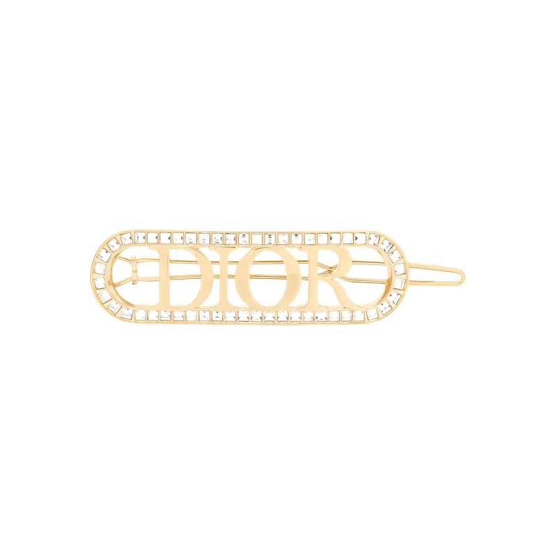 DIOR Metal, Faux Crystal Hair Clips Women's Gold-1