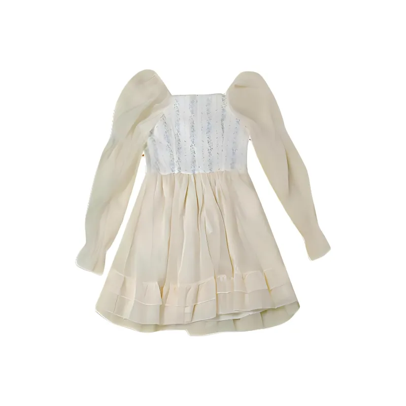 The Temptation Of The Muse Long Sleeved Dress Women's Apricot-1