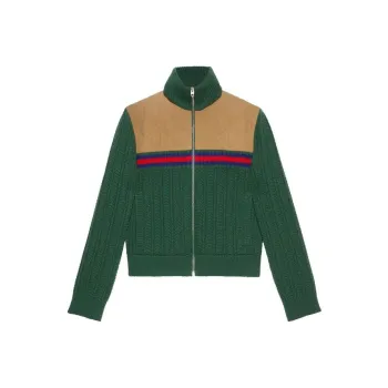 GUCCI Web Stripe detailed Knit Jacket