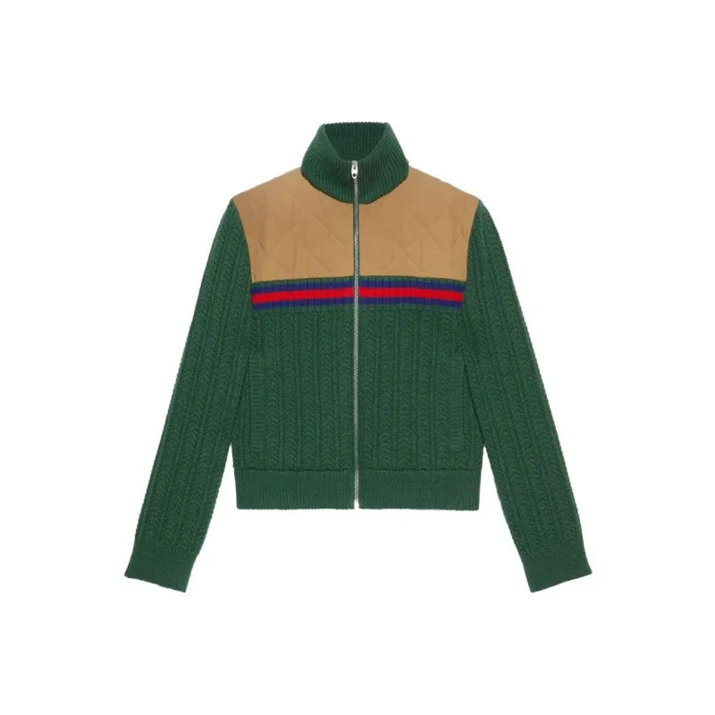 GUCCI Web Stripe detailed Knit Jacket-0