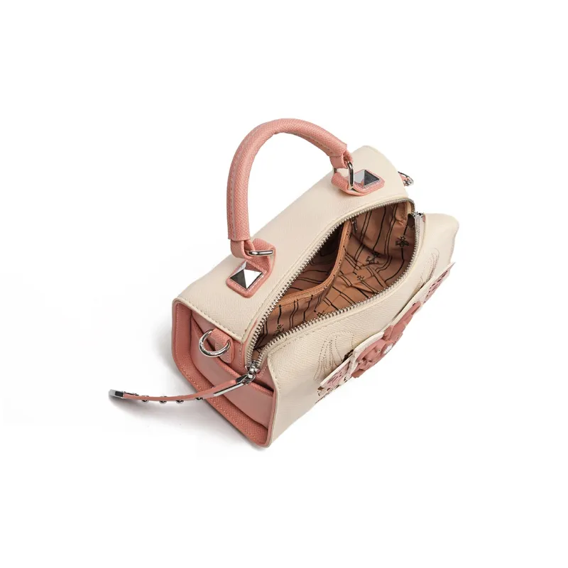 MISS GAIL Synthetic Leather One Shoulder Handbag Regular Women's White & Pink-4