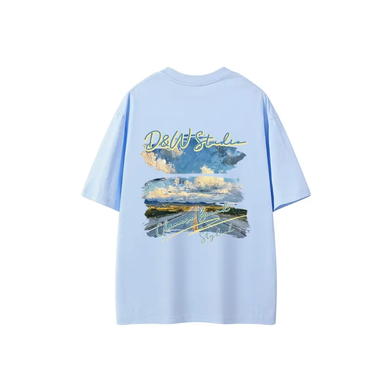 D&W T Shirts Unisex Sky Blue-0