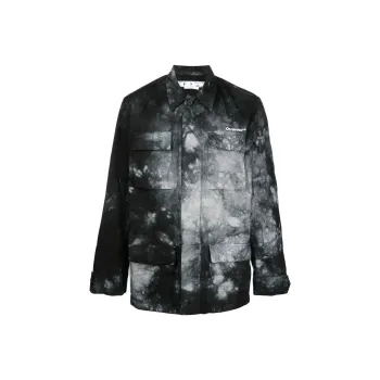 OFF WHITE Logo Printed Long Sleeved Shirt Jacket