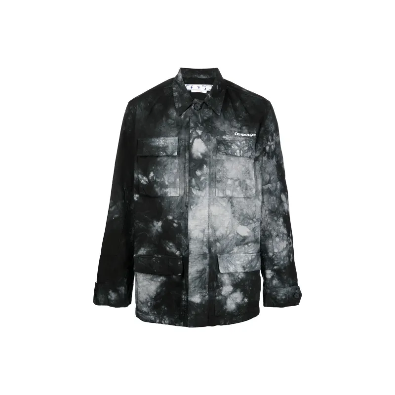OFF WHITE Logo Printed Long Sleeved Shirt Jacket-0