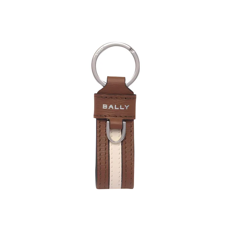 BALLY Logo print Leather Keyring-0