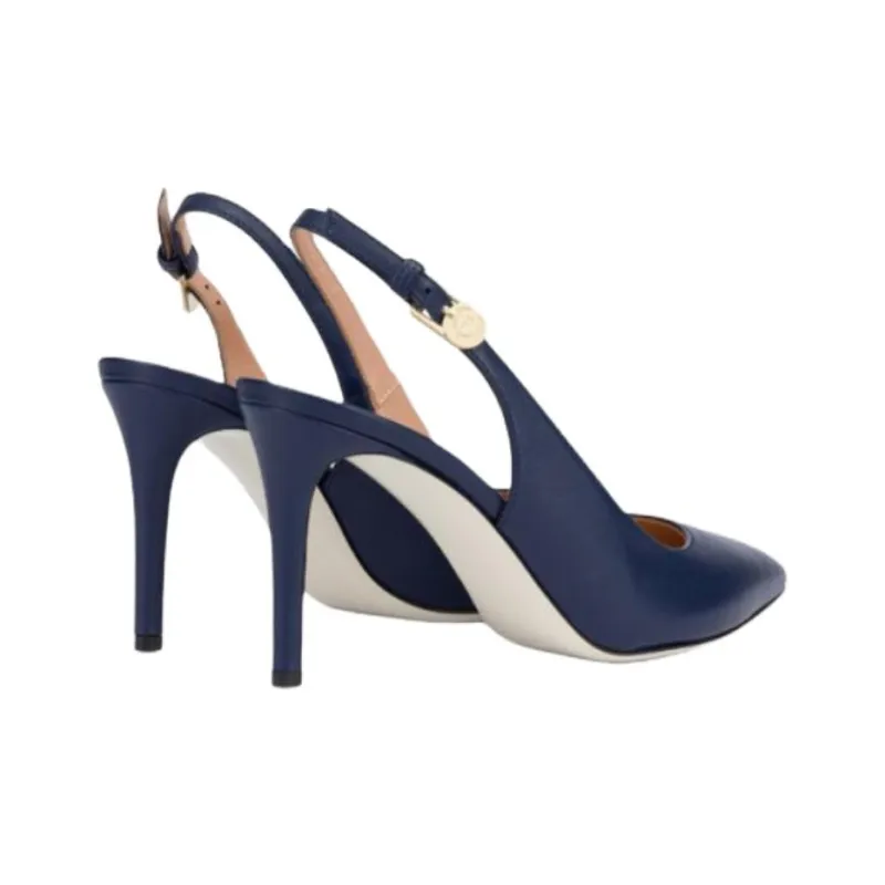 Pollini Slim Heel High Heels 8.5cm Women's Blue-3