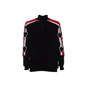 BUTNOT STREET COUTURE Felpa Mezza Zip E Ricamo Loghi Laterali Sweatshirt Men's Black