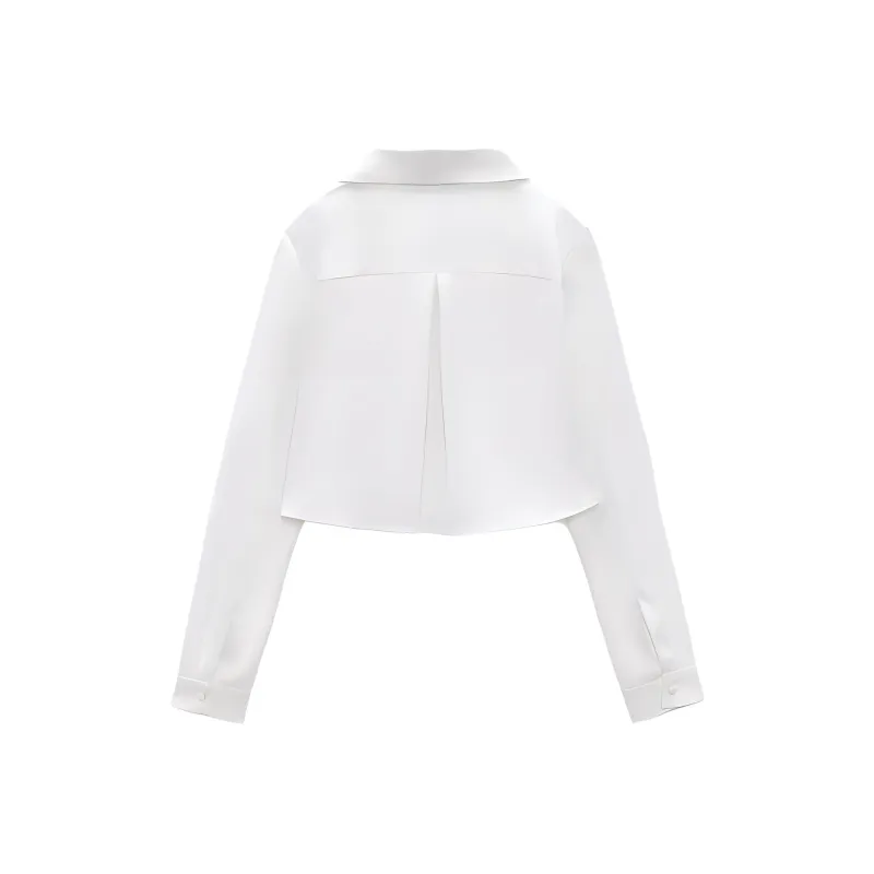 ZARA Crop Tops Women's White-1