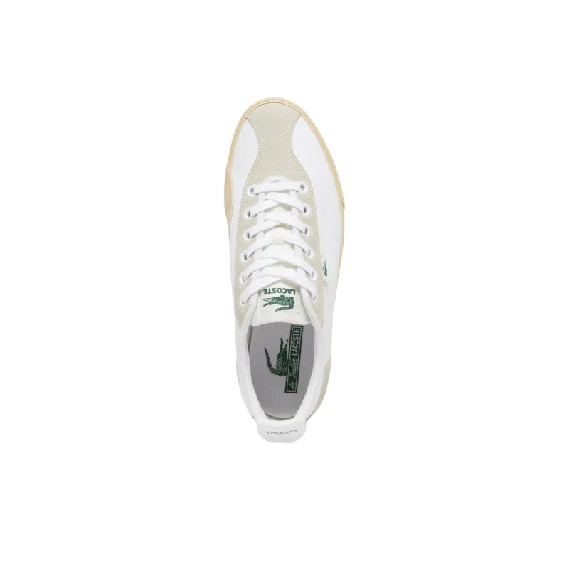 LACOSTE Anti-Slip Wear-Resistant Low-Top Canvas Shoes Men's White-3