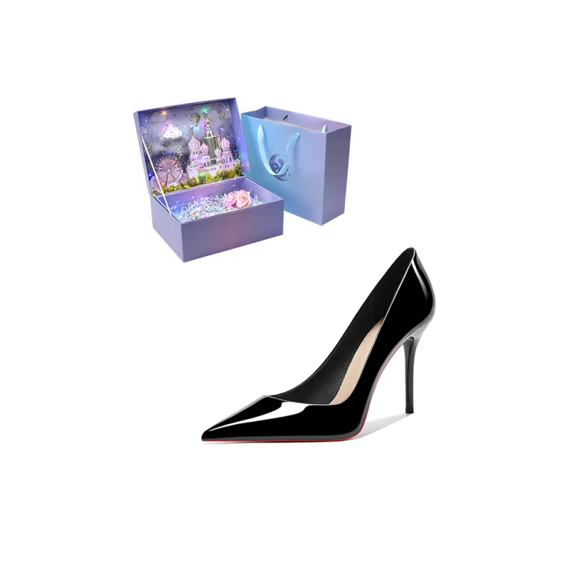 ROBINHOOD Castle Exclusive 3D Box Slim Heel High Heels Women's-17