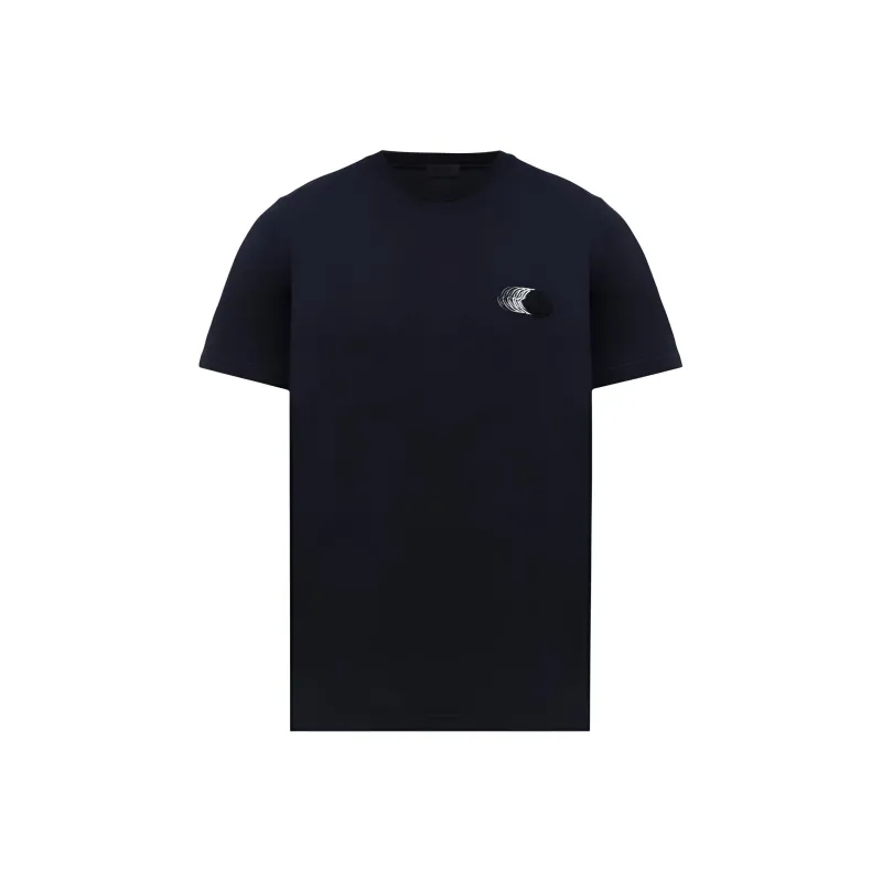 Moncler Faded Logo Motif Crewneck T Shirt-0
