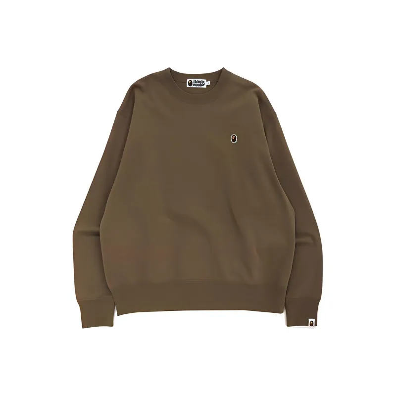 Bape Ape Head One Point Relaxed Fit Crewneck-0