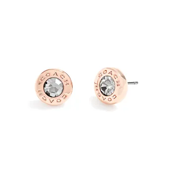COACH Stud Earrings Women's Rose Gold Gray